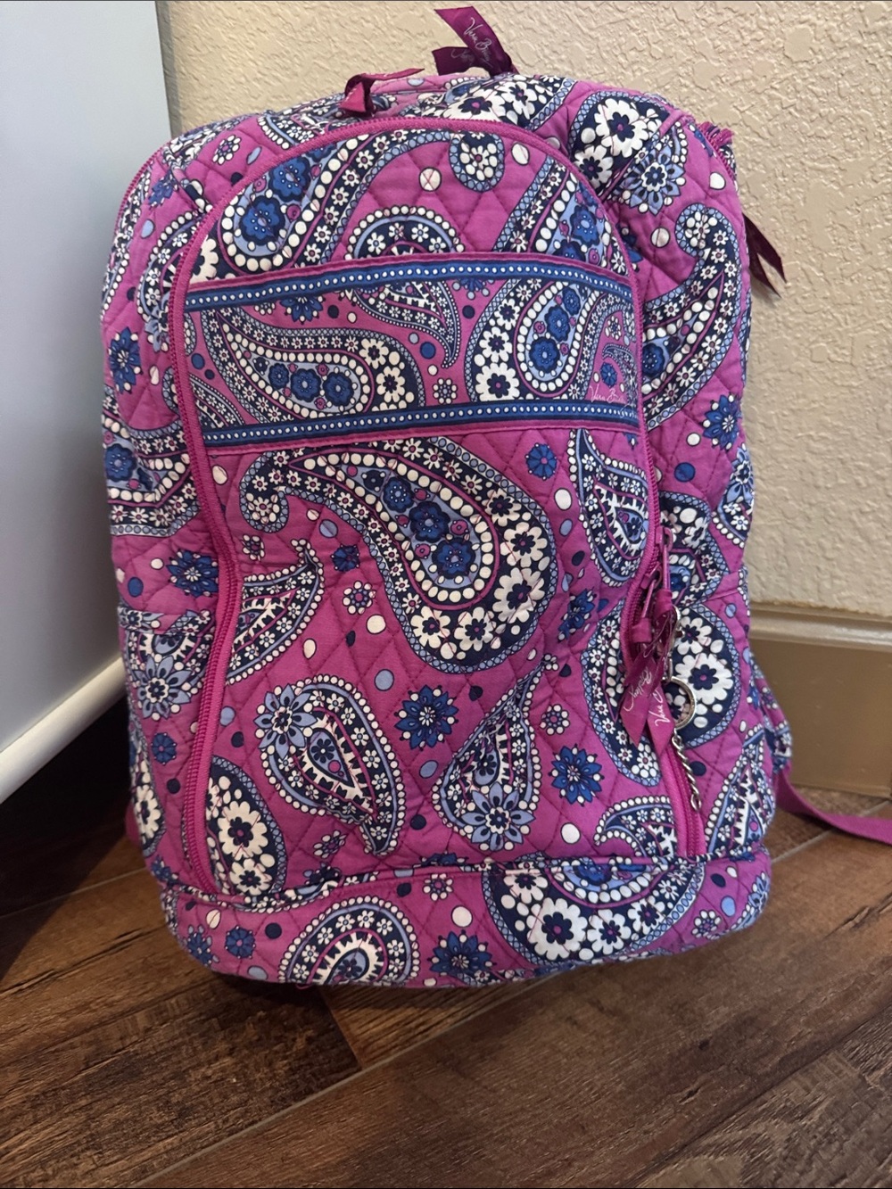 Vera Bradley Quilted Paisley Pink Backpack - Stylish Women’s Bag